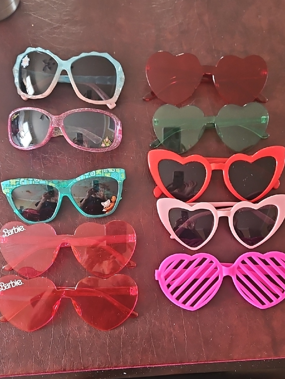 Assorted Heart-Shaped & Fun Kids Sunglasses - Pink Red Green Blue